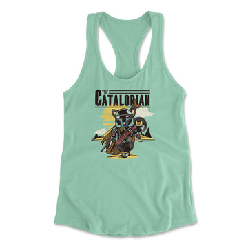 The Catalorian Womens Racerback Tank in Mint color